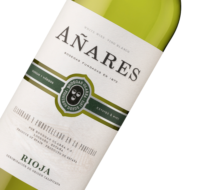 Silueta de la botella de Añares Blanco Rioja de Bodegas Olarra