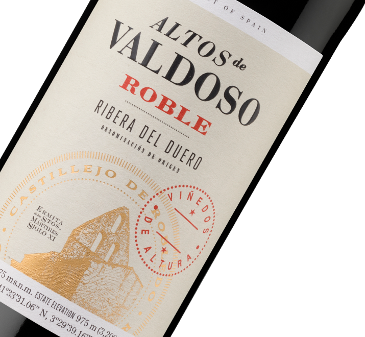 Etiqueta de botella de Altos de Valdoso