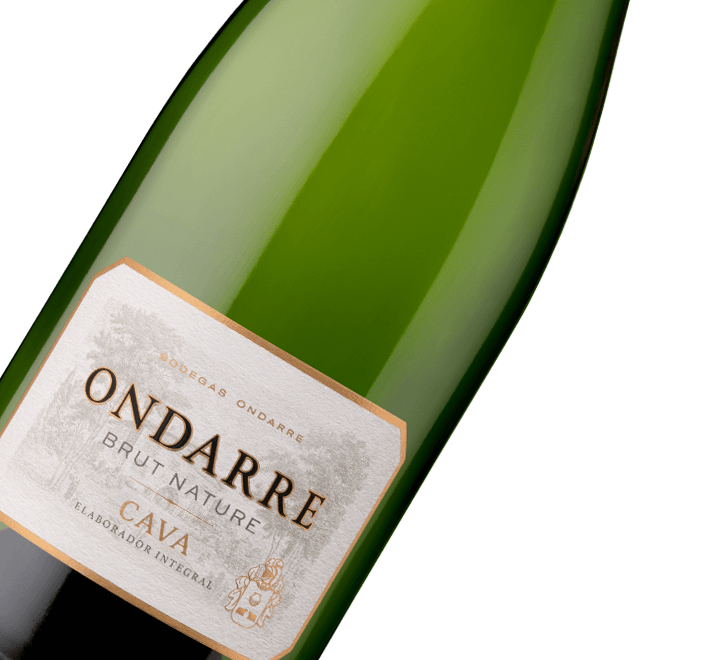 Detalle de la etiqueta del cava Ondarre Brut