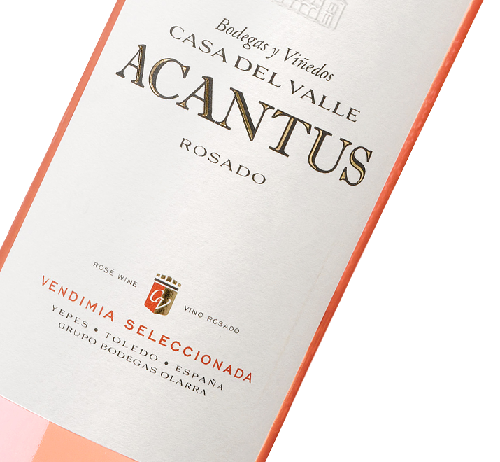 Etiqueta del Vino Acantus Rosado de Hacienda Casa del valle