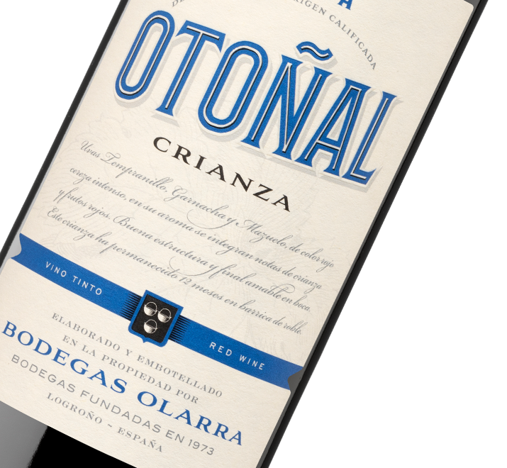 Etiqueta Vino Otoñal Crianza de Bodegas Olarra