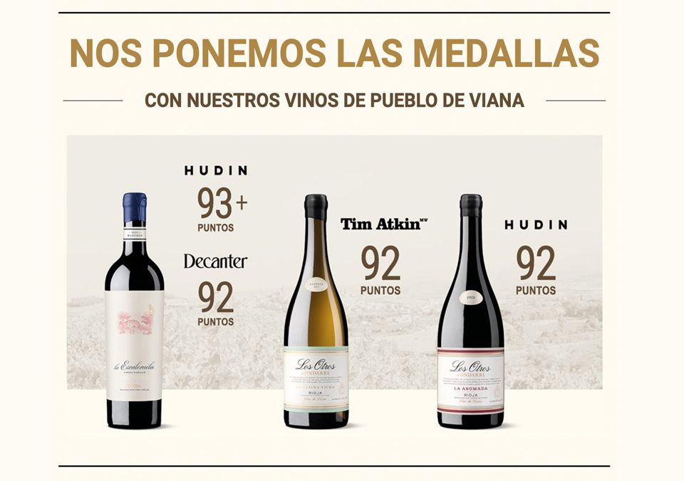 Excelentes puntuaciones para los Vinos de Pueblo de Viana de Bodegas Ondarre