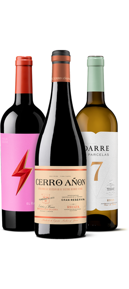 Pack Navidad 25 con Cerro Añón Gran Reserva, El Rayo Crianza y 7 Parcelas Blanco