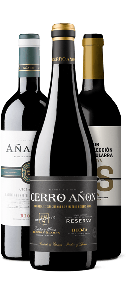 Pack vendimia con Cerro Añón reserva, Añares crianza y Club Selección reserva