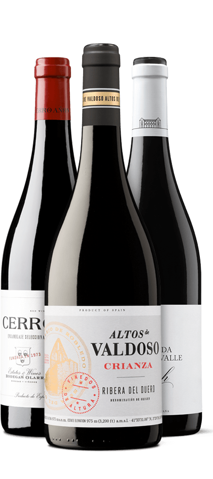 Pack vendimia con Cerro Añón crianza, Altos de Valdoso crianza y Hacienda Casa del Valle Syrah